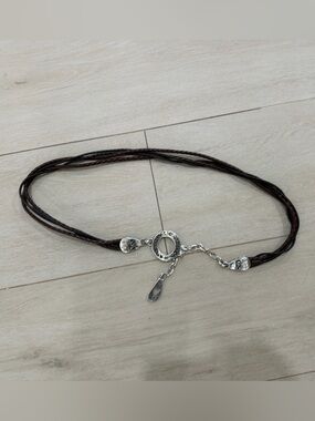 vintage Brighton multi-strand braided brown leather cord belt